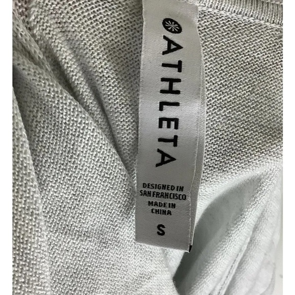 Athleta Sz S Evergreen Knit Hoodie Sweater In Gray Polyester Lyocell Pullover - Picture 7 of 9